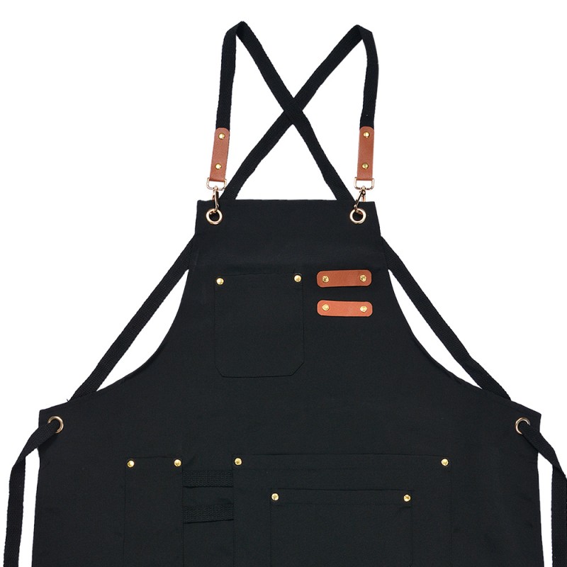 Clayre & Eef Kitchen Apron 75x66 cm Black Polyester