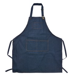 Clayre & Eef Grembiule da cucina 77x68 cm Blu Poliestere