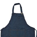 Clayre & Eef Tablier de cuisine 77x68cm Bleu Polyester