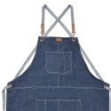 Clayre & Eef Grembiule da cucina 82x70 cm Blu Poliestere