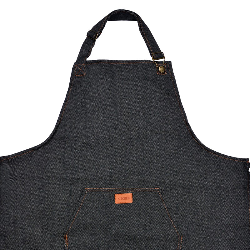 Clayre & Eef Kitchen Apron 74x65 cm Blue Polyester