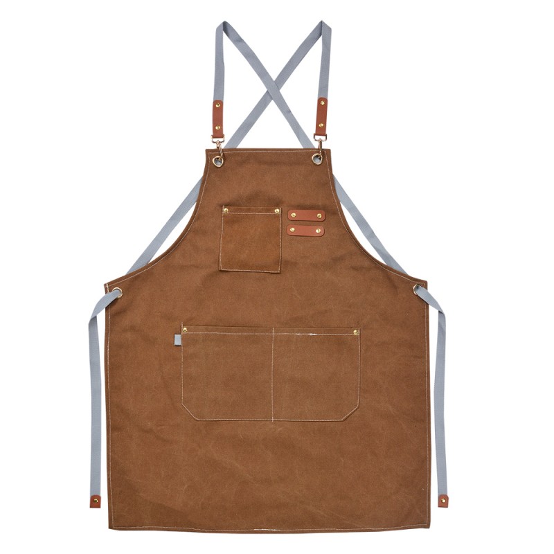 Clayre & Eef Kitchen Apron 63x75cm Brown Polyester