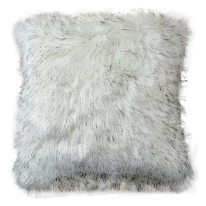 Clayre & Eef Housse de coussin 45x45 cm Blanc Gris Synthétique Carré