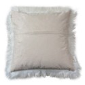 Clayre & Eef Housse de coussin 45x45 cm Blanc Gris Synthétique Carré