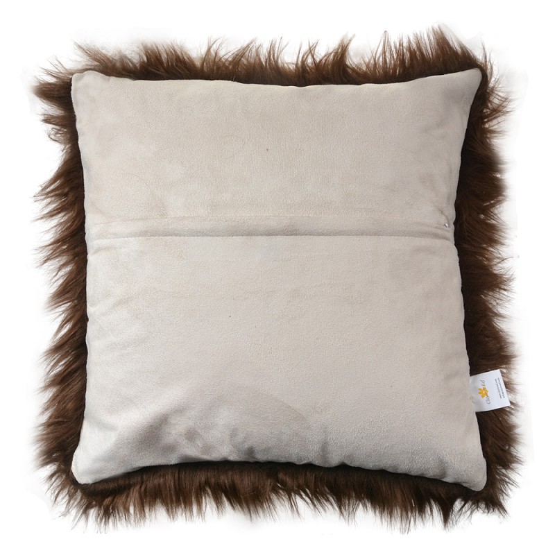 Clayre & Eef Cushion Cover 45x45 cm Brown Synthetic Square