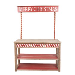 Clayre & Eef Beistelltisch Weihnachtsstand 120x47x180 cm Rot Braun Holz