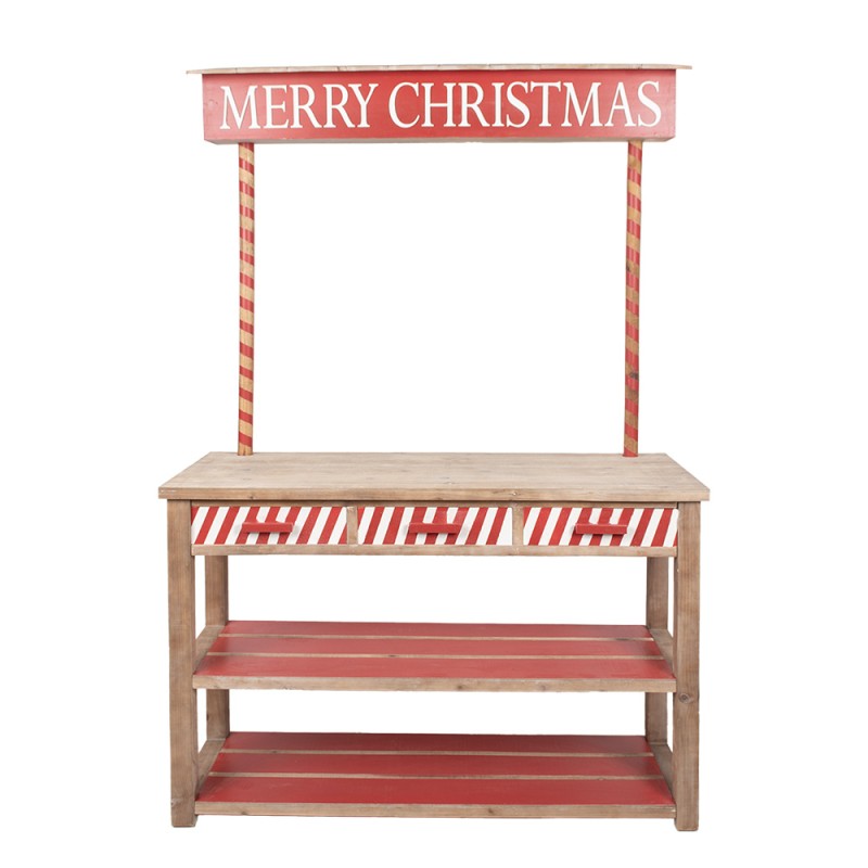 Clayre & Eef Sidetable Kerstkraam 120x47x180 cm Rood Bruin Hout