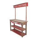 Clayre & Eef Table d'appoint Stand de Noël 120x47x180 cm Rouge Marron Bois