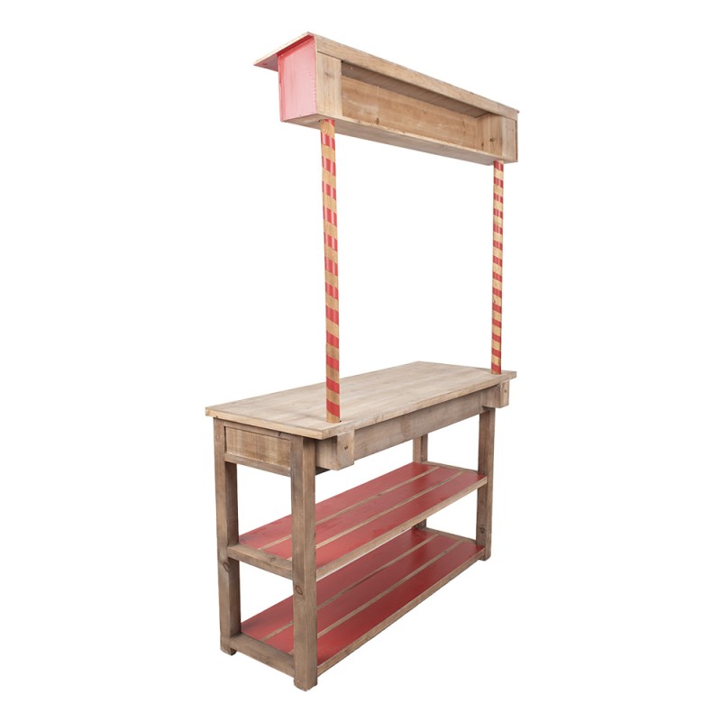 Clayre & Eef Table d'appoint Stand de Noël 120x47x180 cm Rouge Marron Bois