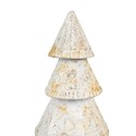 Clayre & Eef Statuetta decorativa di Natale Albero di Natale 32 cm Bianco Metallo Legno