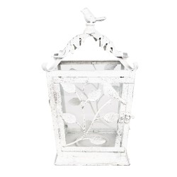 Clayre & Eef Lantern 20x20x35 cm White Metal Glass