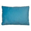 Clayre & Eef Coussin décoratif 70x50x6 cm Bleu Synthétique Fleurs