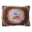 Clayre & Eef Coussin décoratif 70x50x6 cm Marron Synthétique Fleurs