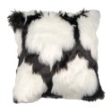 Clayre & Eef Housse de coussin 45x45 cm Blanc Noir Polyester Carré