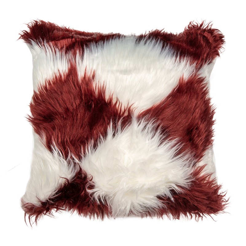 Clayre & Eef Cushion Cover 45x45 cm White Red Polyester Square