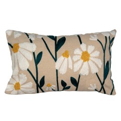 Clayre & Eef Cushion Cover 30x50 cm Beige Polyester Flowers