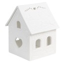 Clayre & Eef Teelichthalter Haus 7x6x9 cm Weiß Porzellan