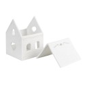 Clayre & Eef Waxinelichthouder Huis 7x6x9 cm Wit Porselein