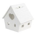 Clayre & Eef Waxinelichthouder Huis 8x6x8 cm Wit Porselein