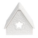 Clayre & Eef Portacandela Casa 8x7x7 cm Bianco Porcellana