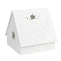 Clayre & Eef Tealight Holder House 8x7x7 cm White Porcelain