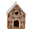 Clayre & Eef Tealight Holder Gingerbread house 7x6x9 cm Brown Porcelain