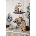 Clayre & Eef Tealight Holder Gingerbread house 7x7x15 cm Brown Porcelain