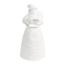 Clayre & Eef Decorazione natalizia con illuminazione a LED Babbo Natale  Ø 9x19 cm Bianco Porcellana