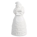 Clayre & Eef Decorazione natalizia con illuminazione a LED Babbo Natale  Ø 5x11 cm Bianco Porcellana