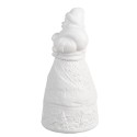 Clayre & Eef Décoration de Noël avec éclairage LED Père Noël Ø 5x11 cm Blanc Porcelaine