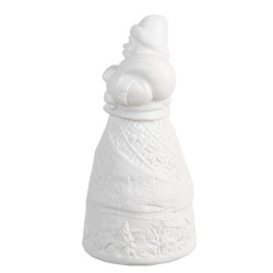 Clayre & Eef Kerstdecoratie met LED-verlichting Kerstman Ø 5x11 cm Wit Porselein