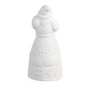 Clayre & Eef Décoration de Noël avec éclairage LED Père Noël Ø 5x11 cm Blanc Porcelaine