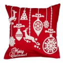 Clayre & Eef Kussenhoes 45x45 cm Rood Wit Polyester Vierkant Kerst