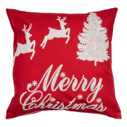 Clayre & Eef Cushion Cover 45x45 cm Red White Polyester Square Christmas