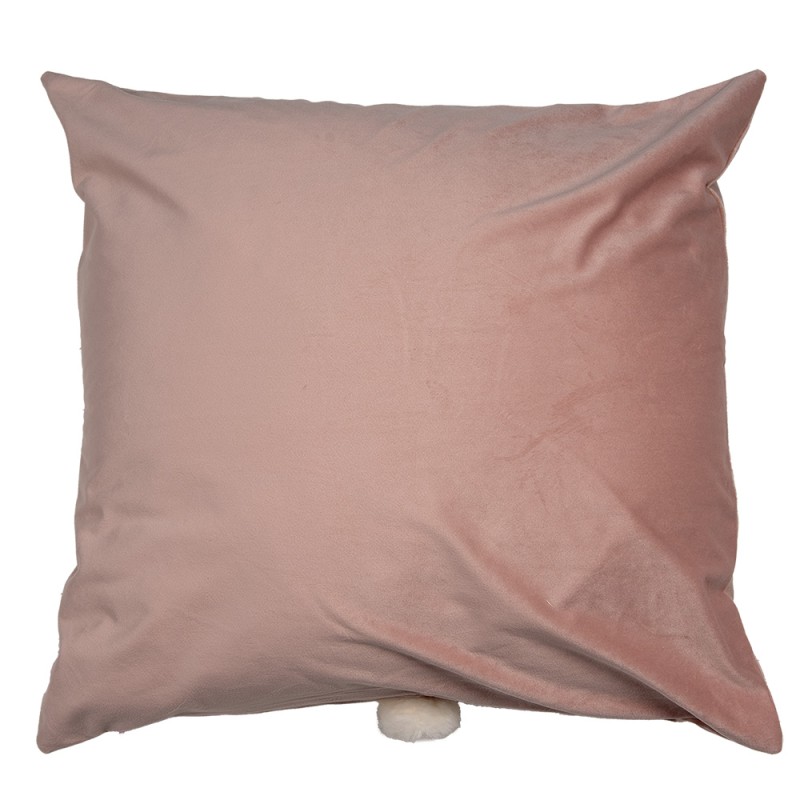 Clayre & Eef Kissenbezug 45x45 cm Rosa Weiß Polyester Quadrat Kaninchen