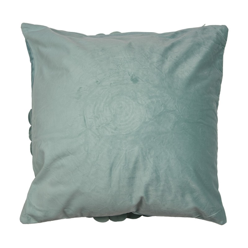 Clayre & Eef Housse de coussin 45x45 cm Vert Polyester Carré Fleur