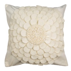 Clayre & Eef Housse de coussin 45x45 cm Beige Polyester Carré Fleur