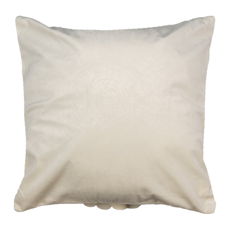 Clayre & Eef Housse de coussin 45x45 cm Beige Polyester Carré Fleur