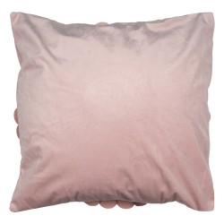 Clayre & Eef Cushion Cover 45x45 cm Pink Polyester Square Flower