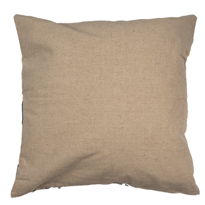 Clayre & Eef Cushion Cover 45x45 cm Beige White Polyester Square Flowers