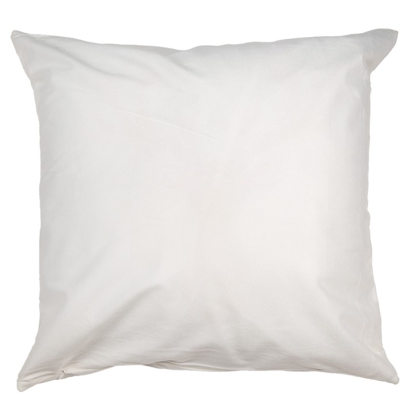 Clayre & Eef Housse de coussin 45x45 cm Blanc Rouge Polyester Carré Rennes