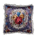 Clayre & Eef Housse de coussin 55x55 cm Violet Synthétique Carré