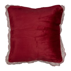 Clayre & Eef Federa per cuscino 55x55 cm Rosso Sintetico Quadrato Fiori