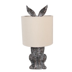 Clayre & Eef Table Lamp Rabbit Ø 20x43 cm Brown Beige Plastic