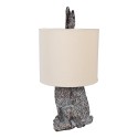 Clayre & Eef Tischlampe Kaninchen Ø 20x43 cm Braun Beige Kunststoff