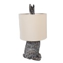 Clayre & Eef Lampe de table Lapin Ø 20x43 cm Marron Beige Plastique