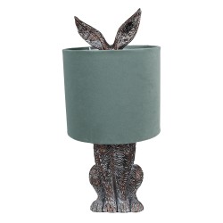 Clayre & Eef Table Lamp Rabbit Ø 20x43 cm Brown Green Plastic