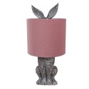 Clayre & Eef Table Lamp Rabbit Ø 20x43 cm Brown Pink Plastic