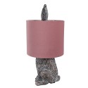 Clayre & Eef Lampada da tavolo Coniglio Ø 20x43 cm Marrone Rosa  Plastica