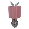 Clayre & Eef Tischlampe Kaninchen Ø 20x43 cm Braun Rosa Kunststoff